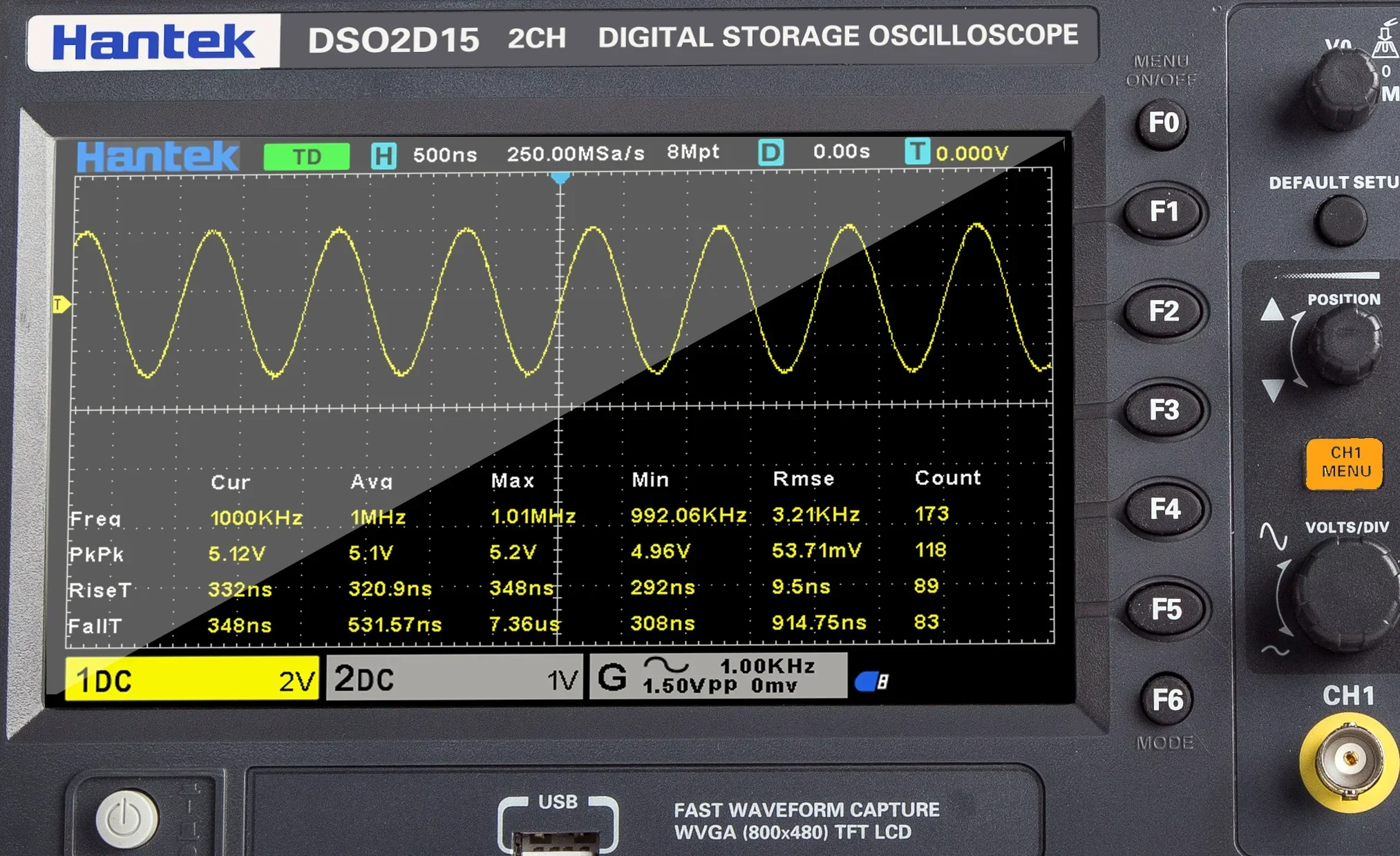 Digital Storage Oscilloscope 100Mhz - Цифровой двухканальный осциллограф Hantek DSO2C10, DSO2C15,