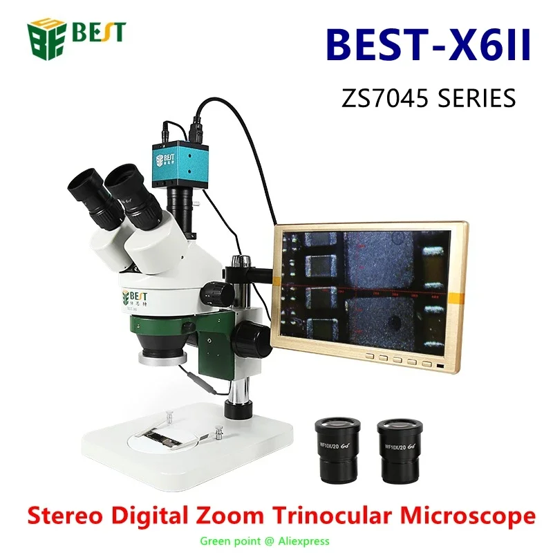 ZS7045 SERIES стерео цифровой  – обзор и цена Stereo Trinocular Microscope Pcb